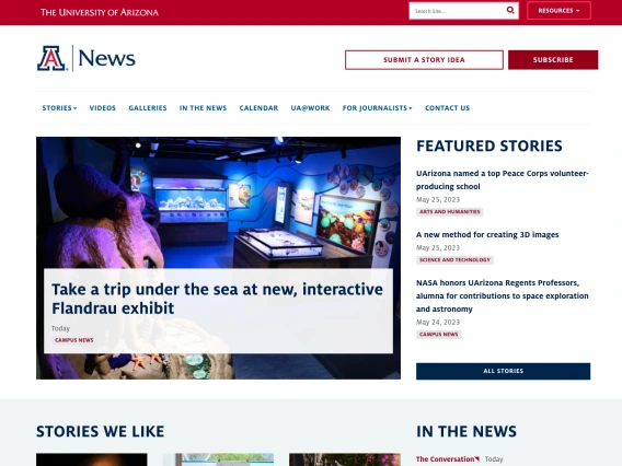 News.arizona.edu website homepage