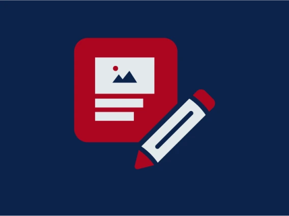 Icon showing a pencil and image block