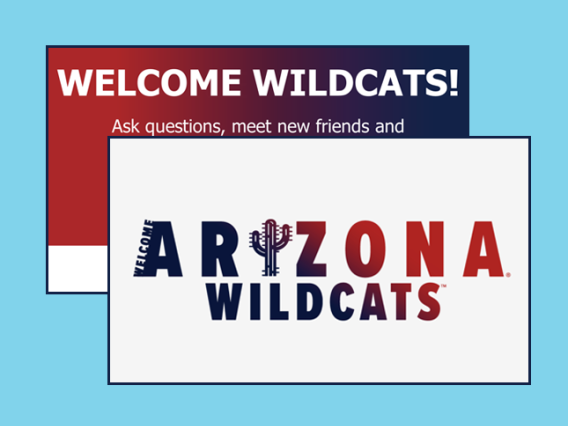 Example of a UArizona Wildcat Welcome toolkit includes graphics, social media images and templates, and more