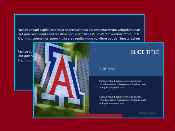 Example of a University of Arizona color backgrounds for professional presentations