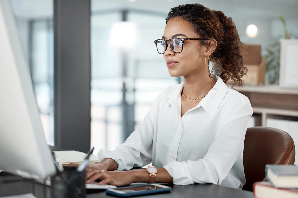 Woman at computer