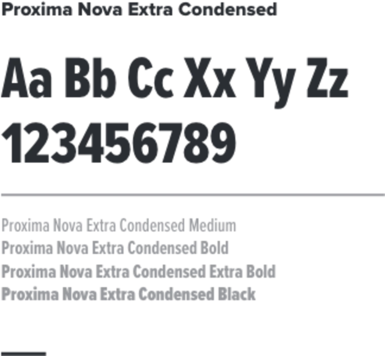 Proxima Nova Extra Condensed typography