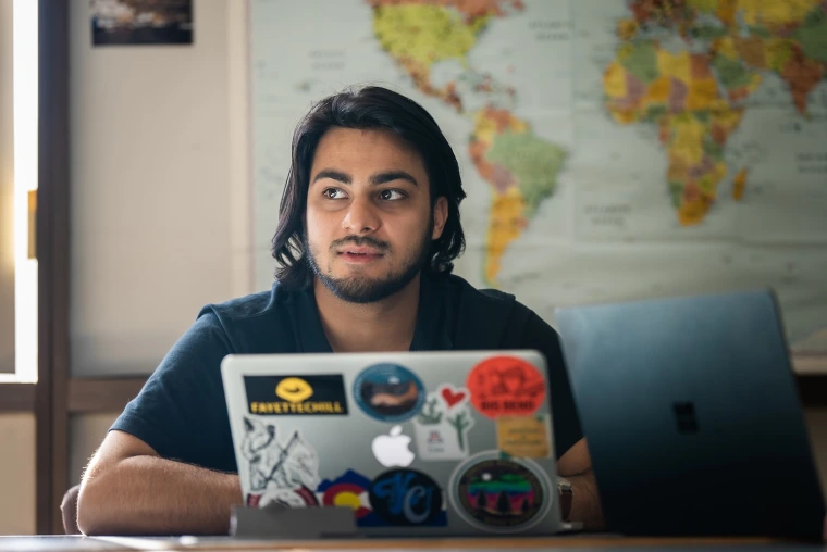 UArizona student studying