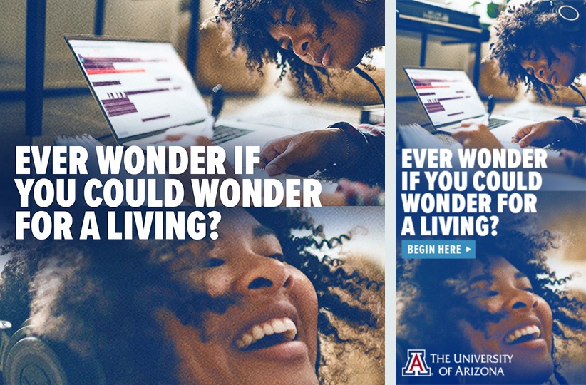 Example of UArizona's Wonder campaign advertisements