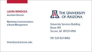 UArizona business card